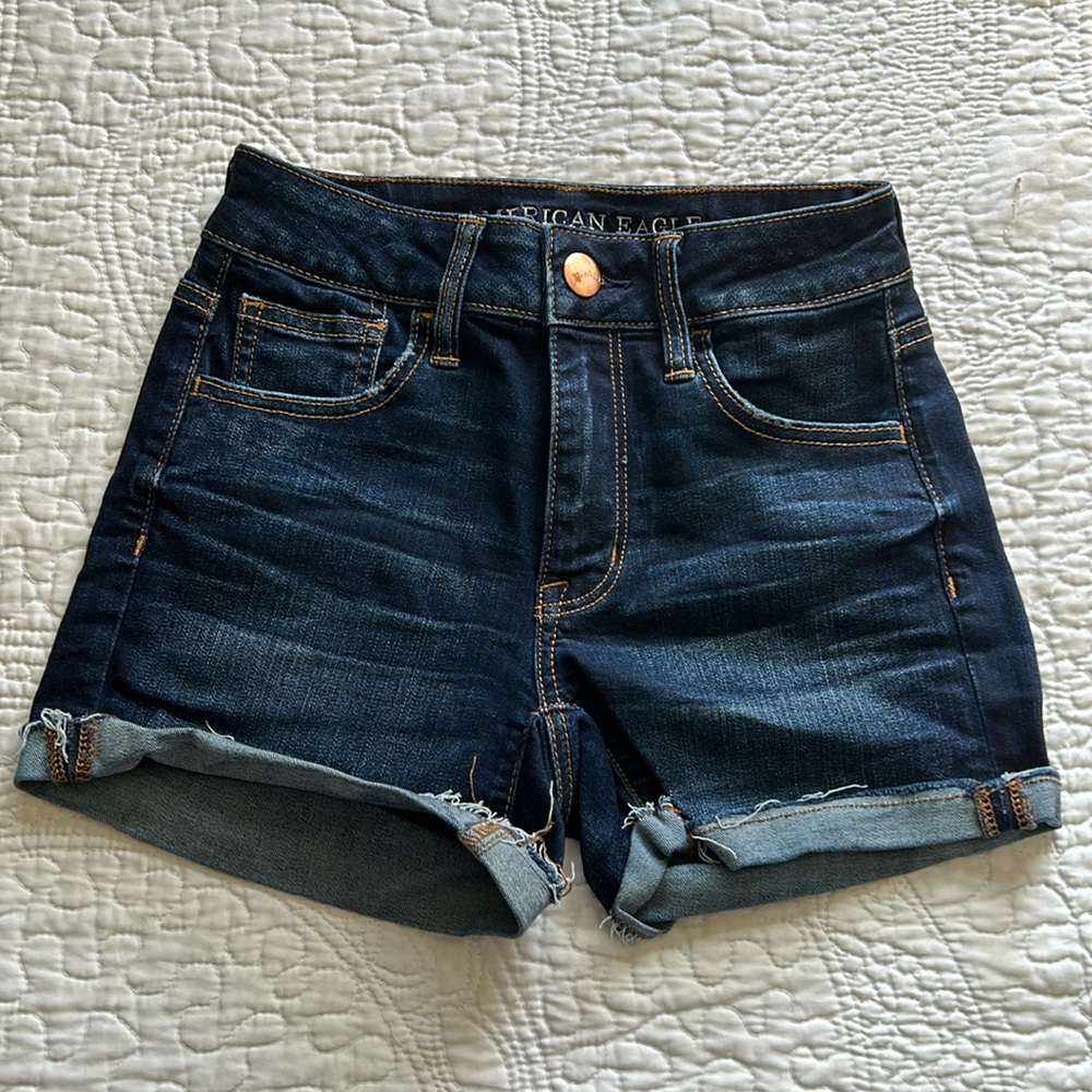Girls American Eagle Hi-Rise Jean Shorts